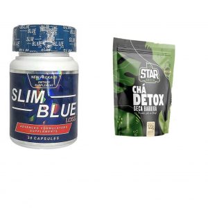 SLIM BLUE 30 CAPSULES AND TEA CHA DETOX BARRIGA 120G